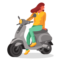 Carácter plano scooter eléctrico Diseño PNG