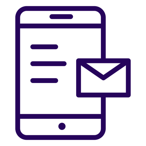 Icono de trazo de teléfono móvil de correo electrónico Diseño PNG