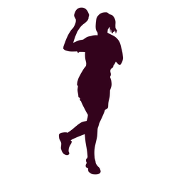Silueta de personas de jugador de balonmano femenino Diseño PNG