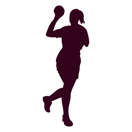 Frauenhandballspielersilhouette PNG-Design