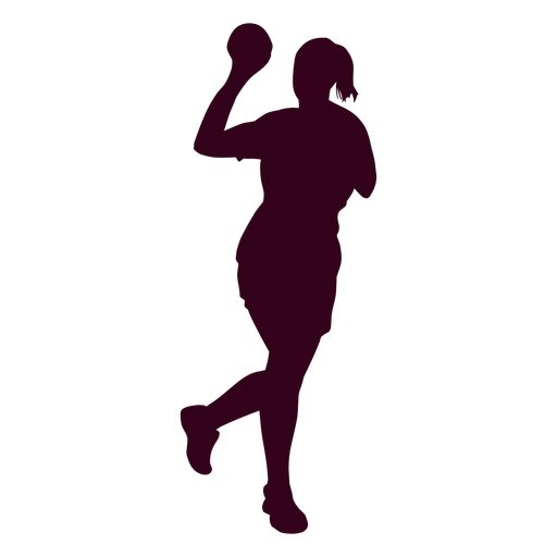 Silhueta de pessoas jogador de handebol feminino Desenho PNG