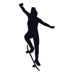 Silhueta de truques de skatista feminina Desenho PNG
