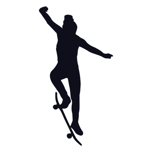Weibliche Skater Tricks Silhouette PNG-Design