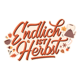 Endlich Herbst deutscher Schriftzug PNG-Design