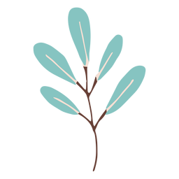 Flat blue branch PNG Design