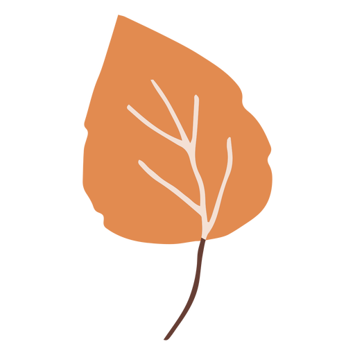 Flaches Orangenblatt PNG-Design