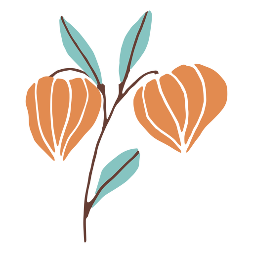 Capullos de flor planos Diseño PNG