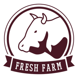 Cow farm badge PNG Design