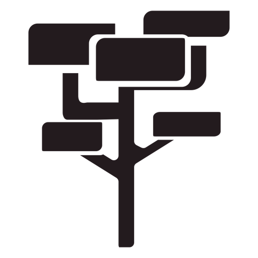 Geometric tree black PNG Design