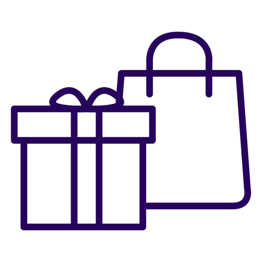 Icono de trazo de bolsa de regalo Diseño PNG