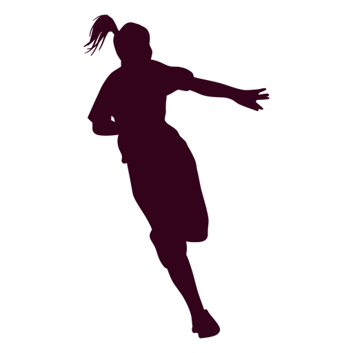 Mädchenhandballspielersilhouette PNG-Design