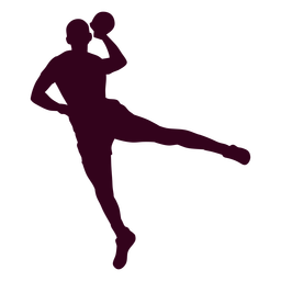 Silueta de niña balonmano Diseño PNG