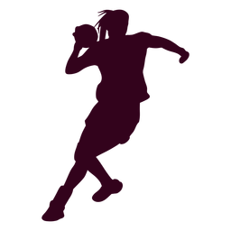 Mädchen das Handballschattenbild spielt PNG-Design