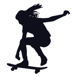 Patinadora de silueta de niña patinadora Diseño PNG