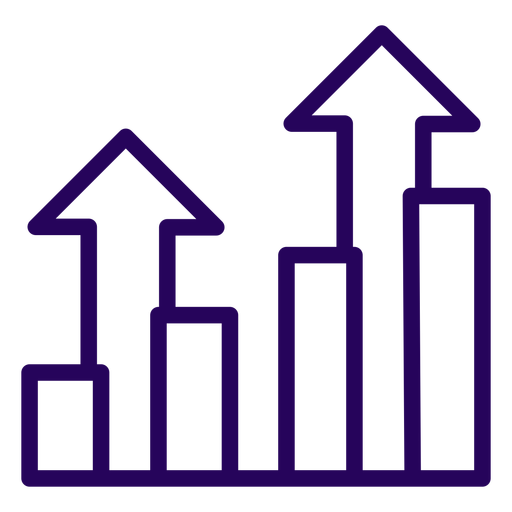 Growing graph stroke icon PNG Design
