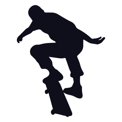 Guy skater tricks silhouette
