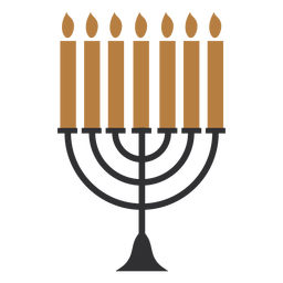 Menorah plana de Hanukkah Diseño PNG