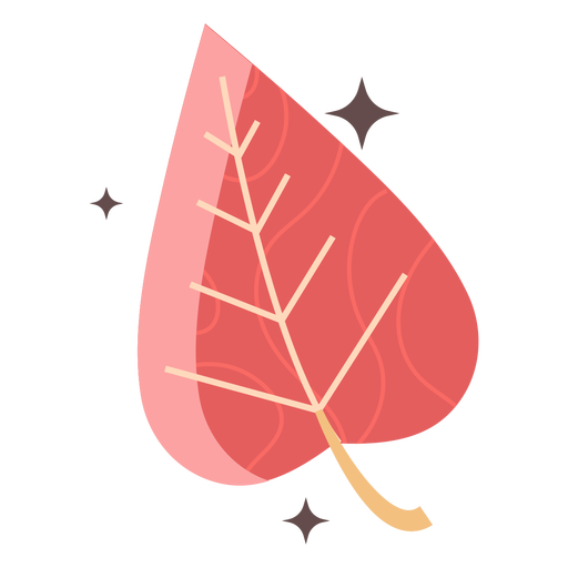 Heart shaped leaf flat leaf PNG Design