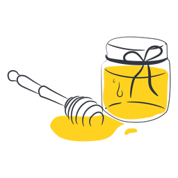 Honey Jar Hand Drawn Honey - Transparent PNG & SVG Vector File