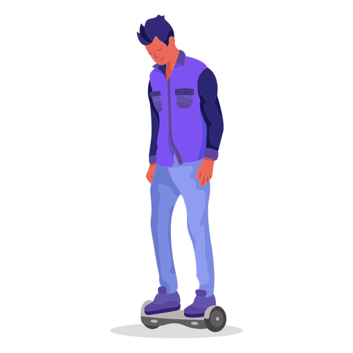 Hoverboard flat character PNG Design