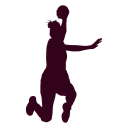 Salto femenino balonmano jugador personas silueta Diseño PNG