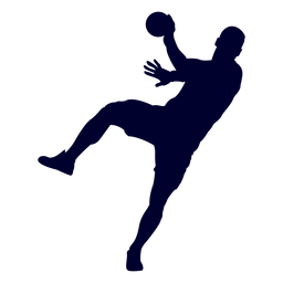 Jumping man handball player people silhouette Jumping man handball player people silhouette