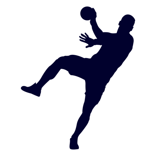 Salto hombre jugador de balonmano personas silueta Diseño PNG