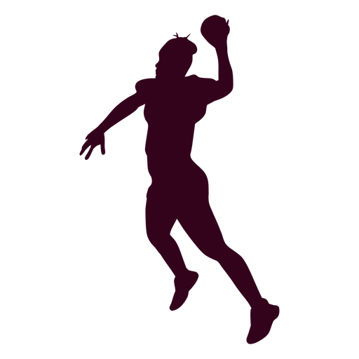 Springende Frau Handballspieler Menschen Silhouette PNG-Design