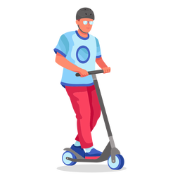 Kick Scooter Flat Character PNG & SVG Design For T-Shirts