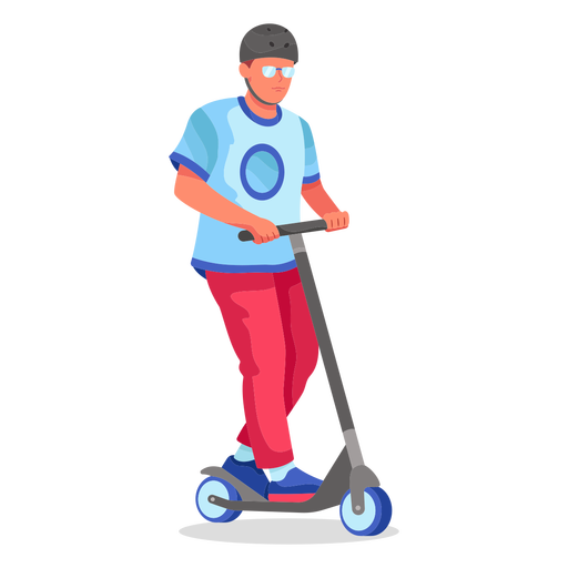 Kick scooter flat character PNG Design