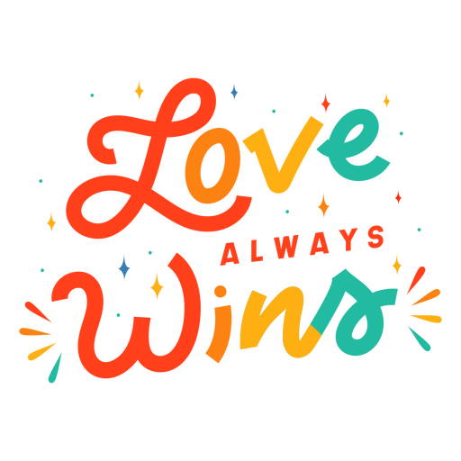 Love always wins lettering PNG Design