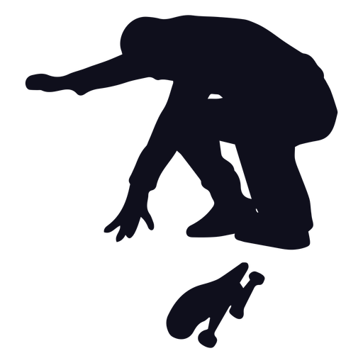 Silhueta de patinador masculino salto Desenho PNG