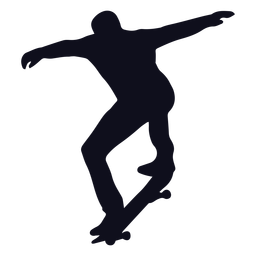 Male skater tricks silhouette