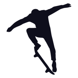 Silhueta masculina de salto de patinação Desenho PNG