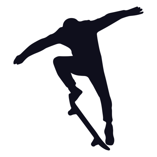 Male skating jump silhouette PNG Design