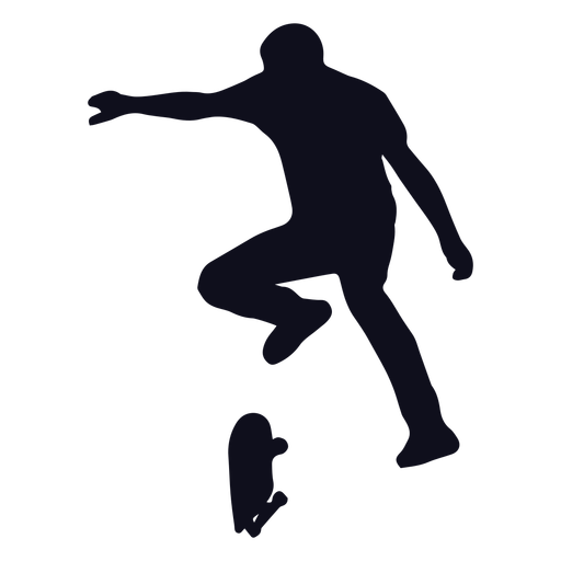 Man skater jump silhouette