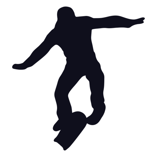Silhueta masculina de salto de patinação Desenho PNG