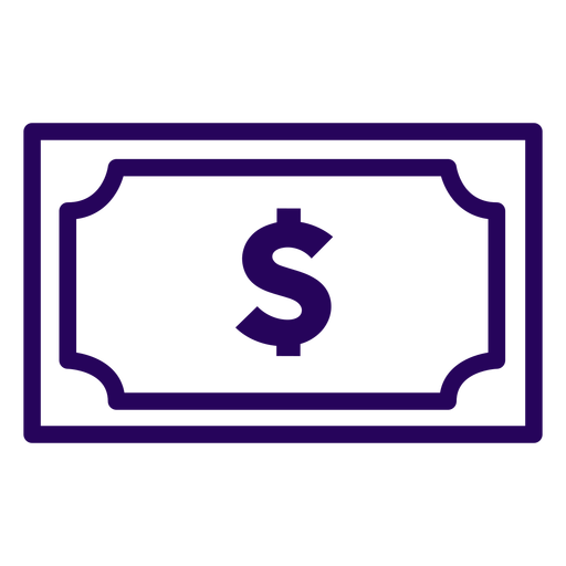Icono de trazo de factura de dinero factura de dinero