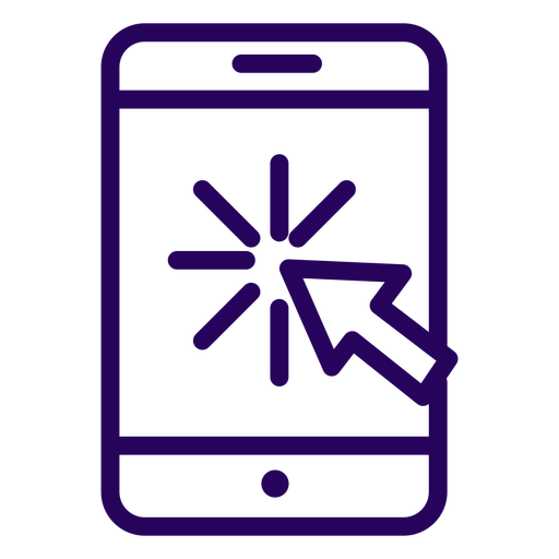 Online click cellphone stroke icon PNG Design