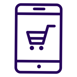 Online shopping cellphone stroke icon PNG Design