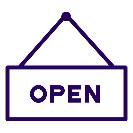 Open sign stroke icon