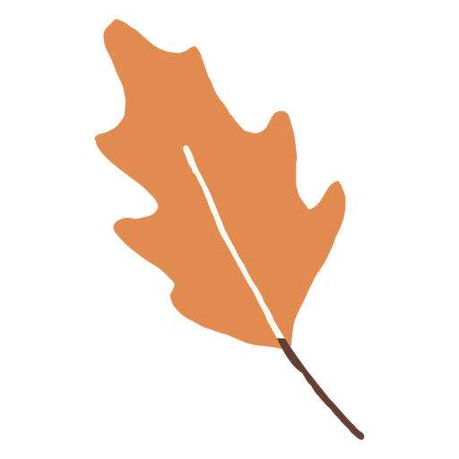 Orange leaf flat PNG Design