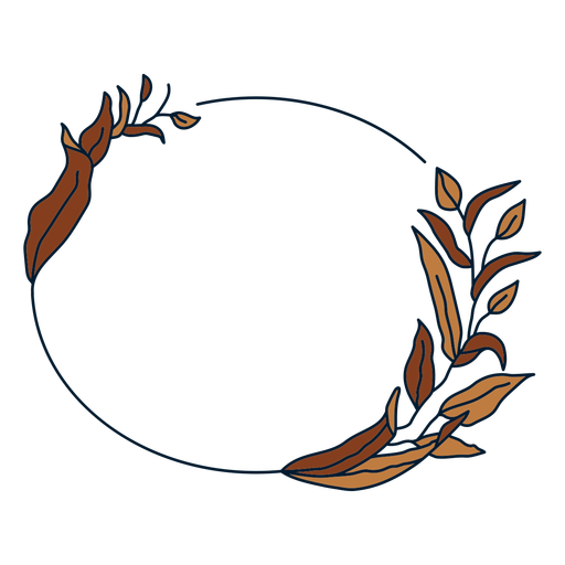 Quadro floral circular de ornamento Desenho PNG