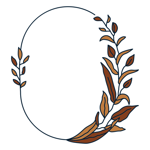 Adorno floral marco ovalado Diseño PNG