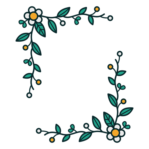Moldura retangular de ornamento floral Desenho PNG