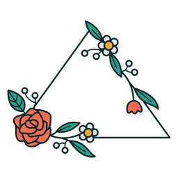 Marco triangular ornamento Diseño PNG