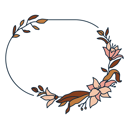 Ornament vertical oval floral frame PNG Design