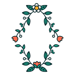 Moldura de diamante floral ornamental Desenho PNG