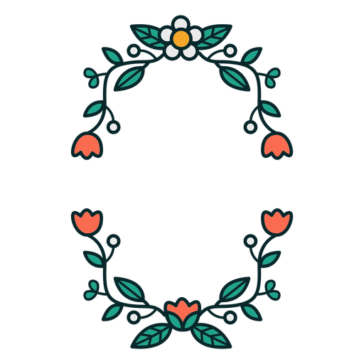 Marco floral rectangular ornamental