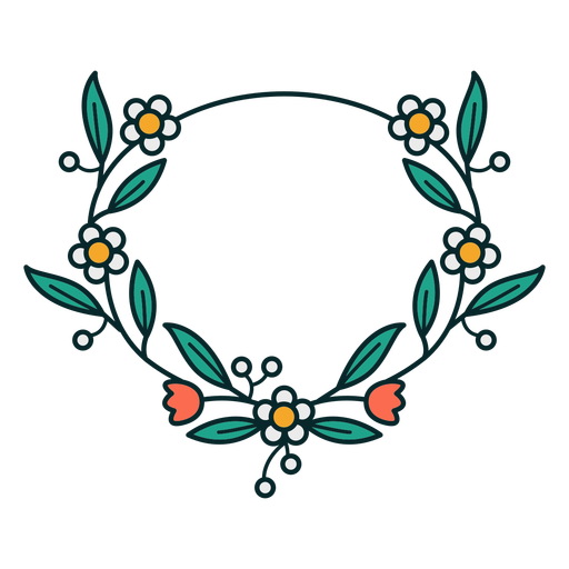 Moldura floral oval Desenho PNG